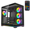 Rampage KAIZER Tempered Glass 7*12cm ARGB Kumandalı Siyah ATX Gaming Kasa