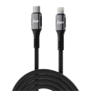 Juo 27W Type-C Lightning İphone İpad Örgülü Siyah Hızlı Şarj ve Data Kablosu 2 Metre