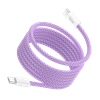 Bix T4CC-PL 65W USB-C To USB-C Manyetik Örgülü Pembe Şarj Kablosu 1 Metre