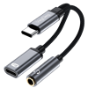 VegGieg Type-C 3.5mm Kulaklık ve Type-C Şarj Dönüştürücü Adaptör
