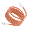 Bix T4CC-ORG 65W USB-C To USB-C Manyetik Örgülü Turuncu Şarj Kablosu 1 Metre
