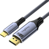VegGieg Type-C to DP Kablo 8K 60Hz 4K 240Hz HDR ARC 48Gbps Örgülü Çift Yönlü 1 Metre Görüntü Kablosu