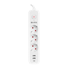 S-link SPG03TC 1.5mm Bakır 750 USB Type-C Joule 3lü Anahtarlı Akım Korumalı Beyaz Priz