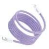 Bix T4CL-PL 27W USB-C To Lightning Manyetik Örgülü Pembe Hızlı Şarj Ve Data Kablosu 1 Metre