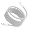 Bix T4CC-WT 65W USB-C To USB-C Manyetik Örgülü Beyaz Şarj Kablosu 1 Metre