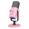 Fifine AM8 XLR USB RGB Dinamik Pembe Yayıncı Mikrofonu