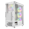 FAZEON F11 650W 80+ Bronze Tempered Glass Mesh 4x RGB Fanlı USB 3.0 Beyaz ATX Bilgisayar Kasası