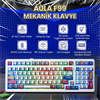 Aula F99 Linear GrayWood V3 Switch Hot Swap RGB Comic Kablosuz Gaming Klavye