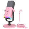 Fifine AM8 XLR USB RGB Dinamik Pembe Yayıncı Mikrofonu