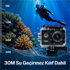 BIX Pulse 2 4K 30FPS 20MP WI-FI Su Geçirmez Kılıflı Siyah Kask Aksiyon Kamera ve Aksesuar Seti