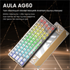 Aula AG60 Snowglow Switch Hot Swap RGB Şeffaf Beyaz Kablosuz Gaming Klavye
