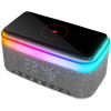 MIKADO MD-W8 10W 1200mAh RGB Gri Bluetooth Kablosuz Şarj Alarmlı Saat Speaker Hoparlör