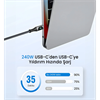 Bix BXCC244 USB4 Thunderbolt 4/3 Uyumlu PD 240W 40Gbps 8K 60Hz Ultra HD Dijital Ekran Göstergeli Şarj, Data ve Görüntü Kablosu 1 Metre