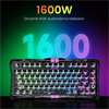 GravaStar Mercury V75 RGB Manyetik Switch İngilizce Q Stealth Siyah Şeffaf Kablolu Gaming Klavye