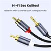 VegGieg 3.5mm AUX RCA Hi-Fi Ses Kablosu 3 Metre