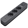 S-link SPG03U 1.5mm Bakır 750 USB Type-C Joule 3lü Anahtarlı Akım Korumalı Priz