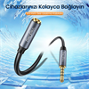 VegGieg 3.5mm TRRS AUX Kulaklık Mikrofon Ses Uzatma Kablosu 1Metre