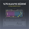 GravaStar Mercury K1 Lite RGB Linear Key Switch Türkçe Q Transparent Siyah Kablosuz Gaming Klavye