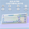 Aula F99 Linear GrayWood V4 Switch Hot Swap RGB Mavi Kablosuz Gaming Klavye