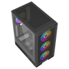 PowerBoost A601B 600W 80+ Bronze Tempered Glass USB 3.0 RGB Siyah ATX Mid Tower Kasa
