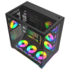 Rampage KAIZER Tempered Glass 7*12cm ARGB Kumandalı Siyah ATX Gaming Kasa