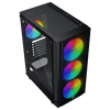 GameBooster CASTLE A651B 600W 80+ APFC RGB ATX Mid Tower Siyah Kasa