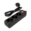 S-link SPG3-X-3 1.5m 150 Joule 3 lü Anahtarlı Akım Korumalı Siyah Priz