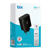 Bix BX2P45G GaN PD 45W Type-C ve USB-A QC 18W Çift Portlu Akım Korumalı Hızlı Şarj Cihazı