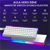 Aula Hero 68 HE Black King Switch Hot Swap TKL RGB Neon Beyaz Kablolu Gaming Klavye