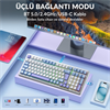 Aula F99 Linear GrayWood V4 Switch Hot Swap RGB Mavi Kablosuz Gaming Klavye