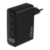 Juo 100W GaN Led Ekranlı 3 Type-C + USB-A Hızlı Şarj Cihazı iPhone & Macbook & Notebook Şarj Aleti