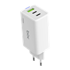 Bix BX3P66G GaN 65W Type-C USB 3.0 ve USB-A QC Üç Portlu Beyaz Hızlı Şarj Cihazı