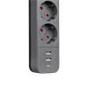 S-link SPG03U 1.5mm Bakır 750 USB Type-C Joule 3lü Anahtarlı Akım Korumalı Priz