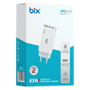 Bix BX3P66G GaN 65W Type-C USB 3.0 ve USB-A QC Üç Portlu Beyaz Hızlı Şarj Cihazı