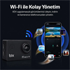 BIX Pulse 2 4K 30FPS 20MP WI-FI Su Geçirmez Kılıflı Siyah Kask Aksiyon Kamera ve Aksesuar Seti