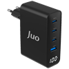 Juo 100W GaN Led Ekranlı 3 Type-C + USB-A Hızlı Şarj Cihazı iPhone & Macbook & Notebook Şarj Aleti