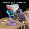 Bix T4CC-WT 65W USB-C To USB-C Manyetik Örgülü Beyaz Şarj Kablosu 1 Metre
