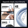 Bix T4CC-ORG 65W USB-C To USB-C Manyetik Örgülü Turuncu Şarj Kablosu 1 Metre