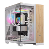 CORSAIR 6500X Tempered Glass Dual Chamber USB 3.2 Type-C Beyaz/Bambu Ağacı Mid Tower ATX Kasa