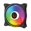 Rampage GLARE F50 12cm Rainbow 3P+4P Molex Soketli Siyah Kasa Fanı