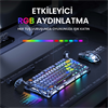 GravaStar Mercury K1 Pro RGB Linear Key Switch İngilizce Q Interstellar Silver Kablosuz Gaming Klavye