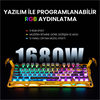 GravaStar Mercury K1 Pro RGB Linear Key Switch İngilizce Q Battle-Worn Yellow Kablosuz Gaming Klavye