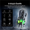 GravaStar Mercury M1 Pro RGB 26000 DPI 1000Hz Gunmetal Gray Kablosuz Gaming Mouse