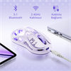 GravaStar Mercury M1 Pro RGB 26000 DPI 1000Hz Lavender Purple Kablosuz Gaming Mouse