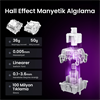 GravaStar Mercury V75 RGB Manyetik Switch İngilizce Q Mecha Gray Kablolu Gaming Klavye