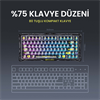 GravaStar Mercury K1 Lite RGB Linear Key Switch İngilizce Q Siyah Şeffaf Kablosuz Gaming Klavye