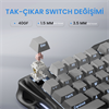 GravaStar Mercury K1 RGB Linear Key Switch İngilizce Q Gradient Black Kablosuz Gaming Klavye