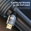 VegGieg 8K 60Hz 4K 120Hz 48 Gbps HDR ARC HDCP Örgülü HDMI 2.1 Kablo 3 Metre