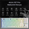 Aula F87 Pro RGB Hot Swap Mekanik TKL Kayhua İntelligent Switch Beyaz Kablosuz Gaming Klavye