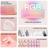 Aula F99 RGB Hot Swap Mekanik Dream Sakura Switch Pembe Kablosuz Gaming Klavye